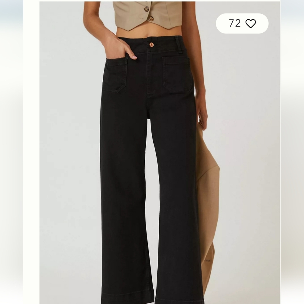 Anthropologie Pilcro Wide-Leg Pants - Deep Blue - Picture 2 of 9